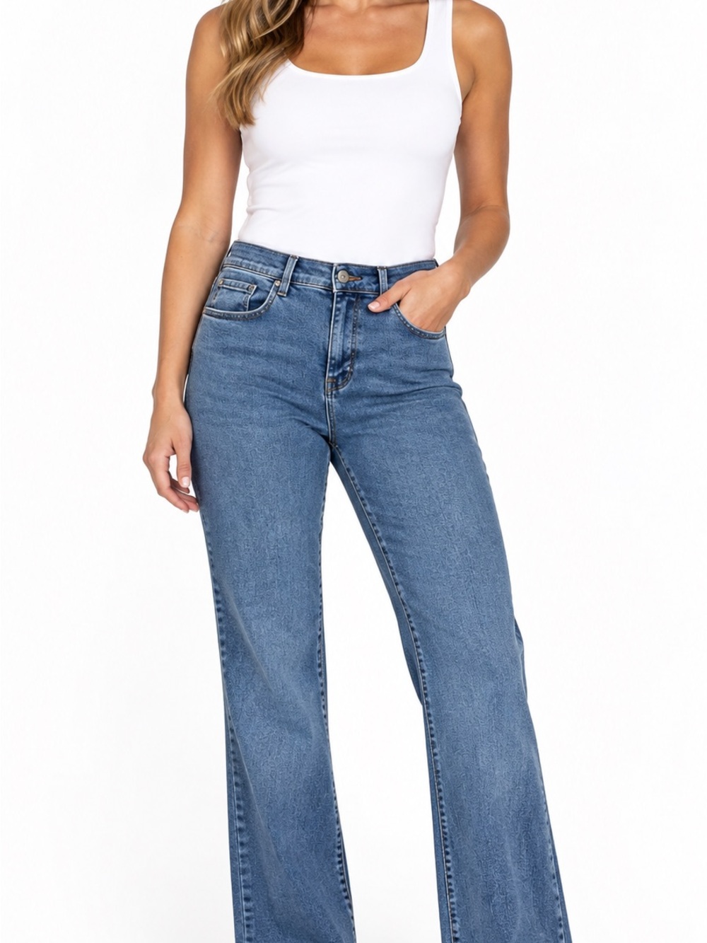 High-Rise Flare Jeans in Classic Blue